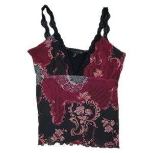 Weston Wear Black With Floral Print Fitted Tank